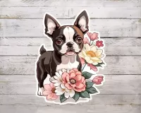 Boston Terrier Dog 3" Inch Sticker 